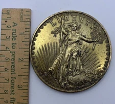 LIBERTY MCMVII UNITED STATES OF AMERICA  TWENTY DOLLARS  REPLICA COIN Large 3"