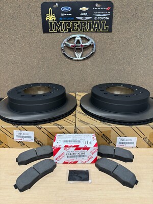 2003-2009 LEXUS GX470 GENUINE OEM REAR BRAKE ROTORS & TCMC BRAKE PAD KIT