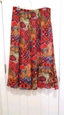 NEW Antthony Sheer BOHO Peasant Skirt Petite Small PS COLORFUL Red Orange Blue