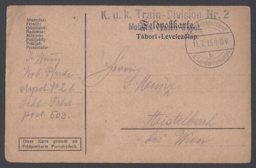 AOP Germany WW1 1915 pc boxed K.u.k. Train- Division Nr. 2/ Mobiles Pferde Depot - Picture 1 of 1
