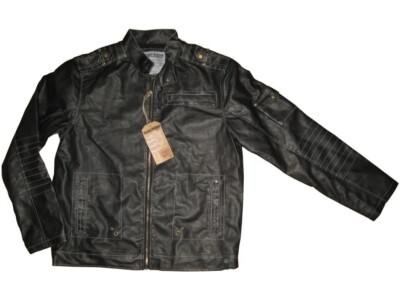 Machine 1971 Vegan Faux Leather Men Lined Motorcycle Jacket XL