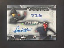 Sarah Gellar & Sam Witwer 2024 Topps Star Wars Masterwork /5 Dual Auto #DA-GS