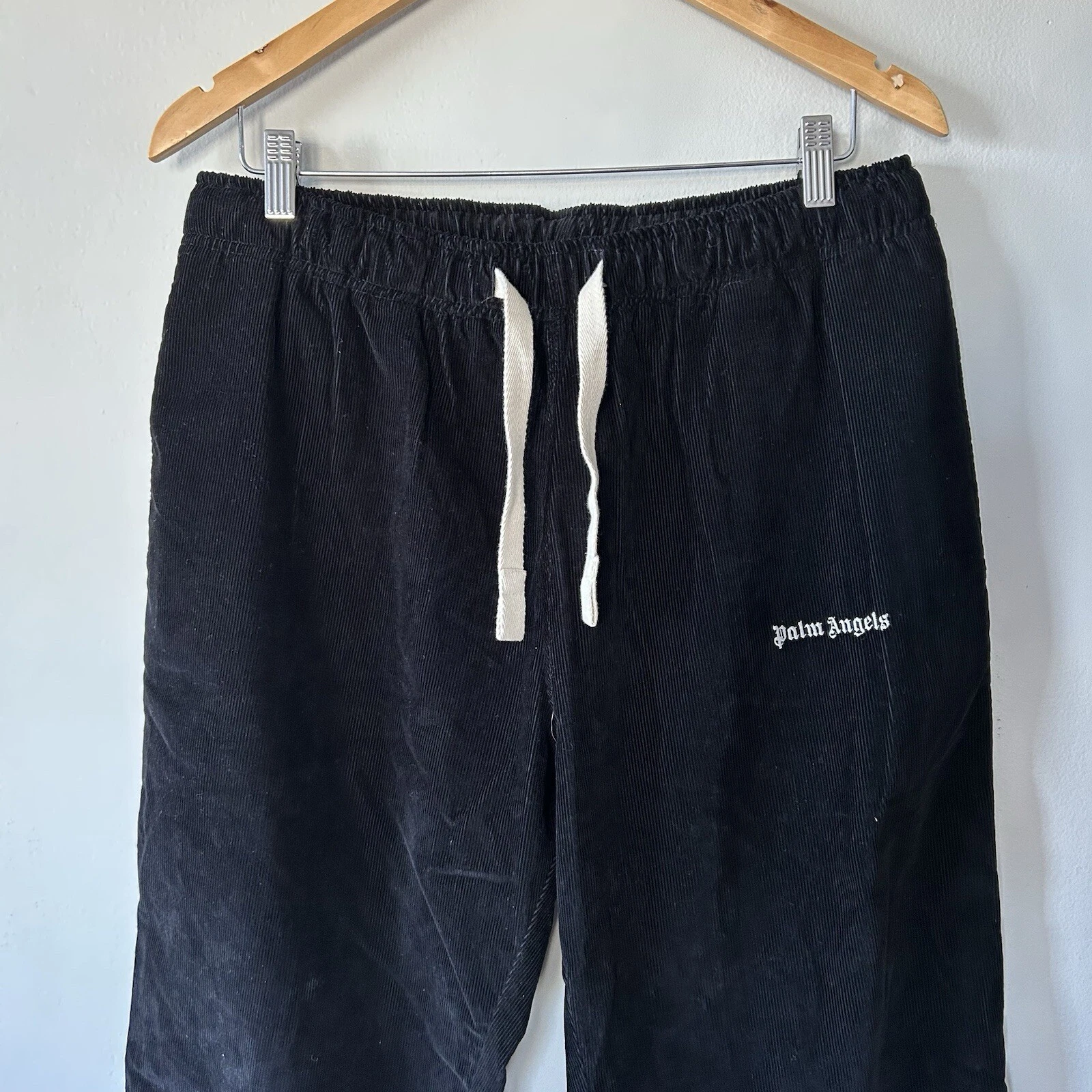 Pantaloni da viaggio Palm Angels VELLUTO NERO taglia IT 50 US L nuovi con etichette