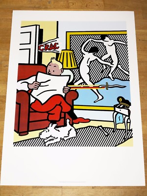 Roy Lichtenstein Poster ''Tintin Reading'' Tim & Struppi Popart Original Poster