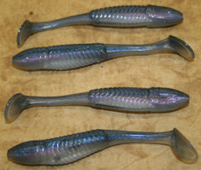 3.5" Swim Minnow Pro Blue Red Paddle Tail Swimbait Trailer for A Rig 50 pack