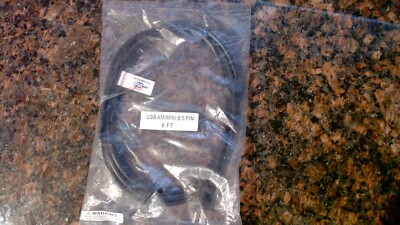 USB AM?MINI B 5 PIN 6 FT black, useful,secure,cable long 