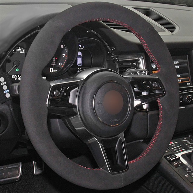 Free Customized Alcantara Steering Wheel Stitch on Wrap Cover For