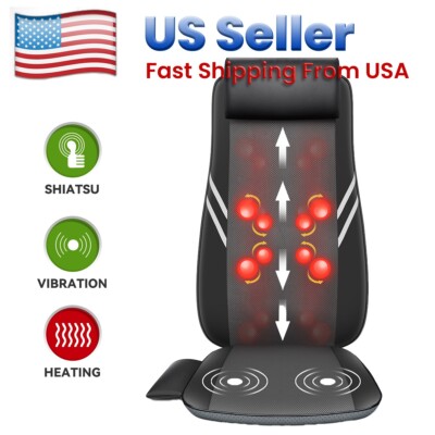 Snailax Shiatsu Back Massager with Heat, Full Back Kneading Seat Massage  cushion