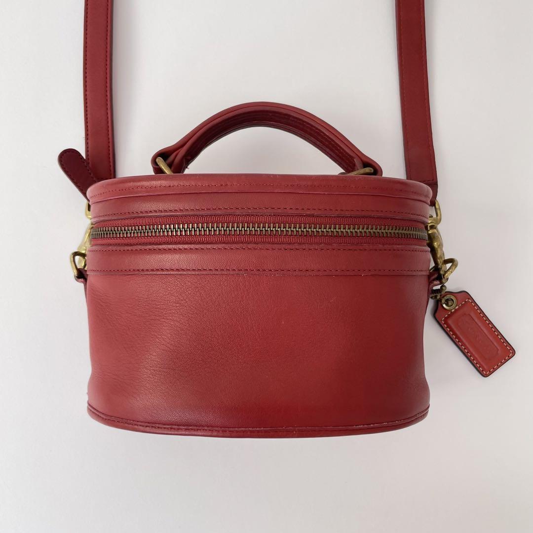 Coach 9955 Shoulder bag Handbag 2Way Vintage Old Red Leather 