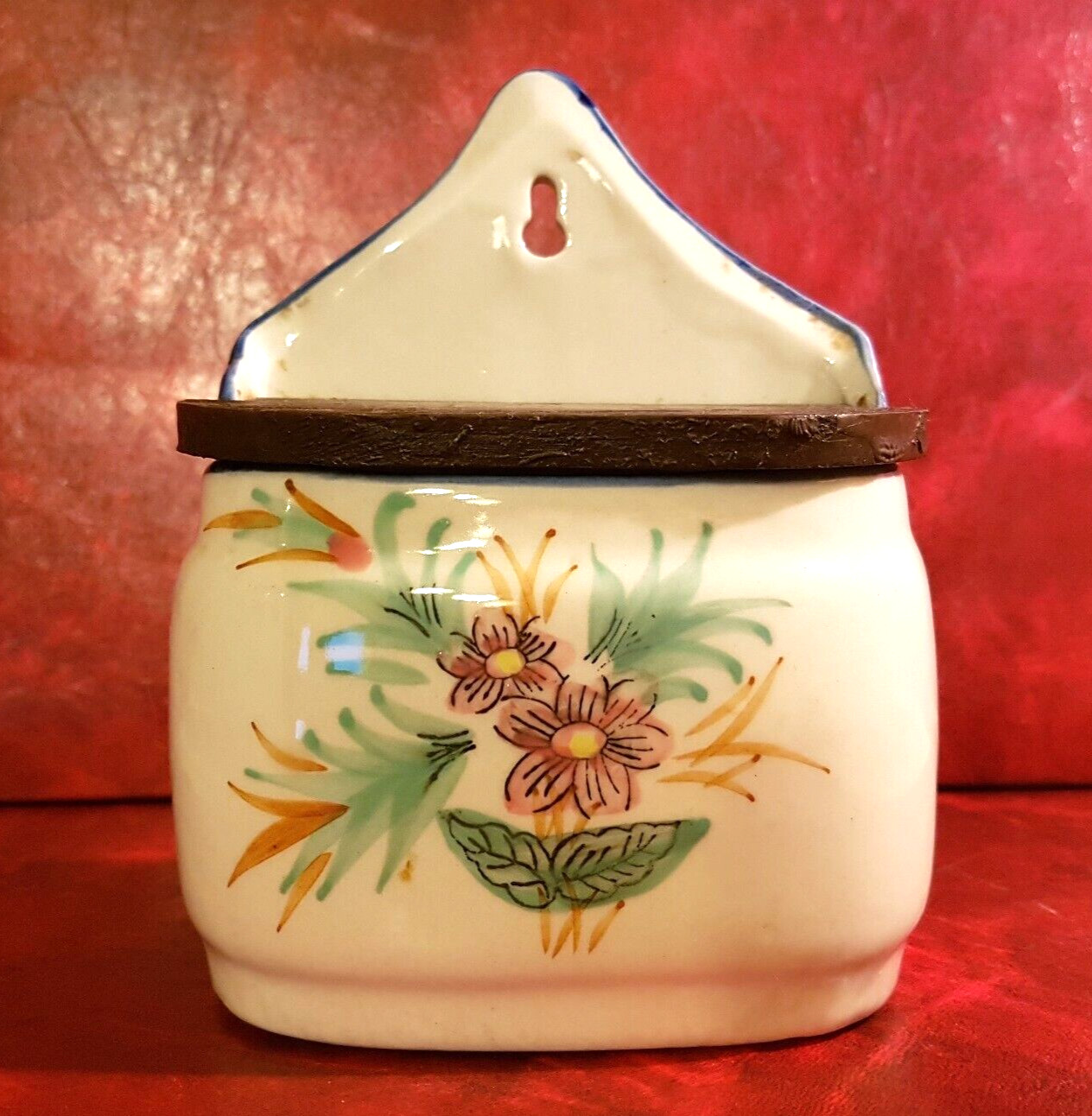 Antigua Bote Para Sal De Loza