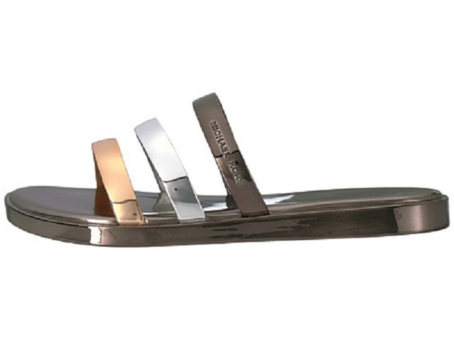 michael kors keiko metallic slide