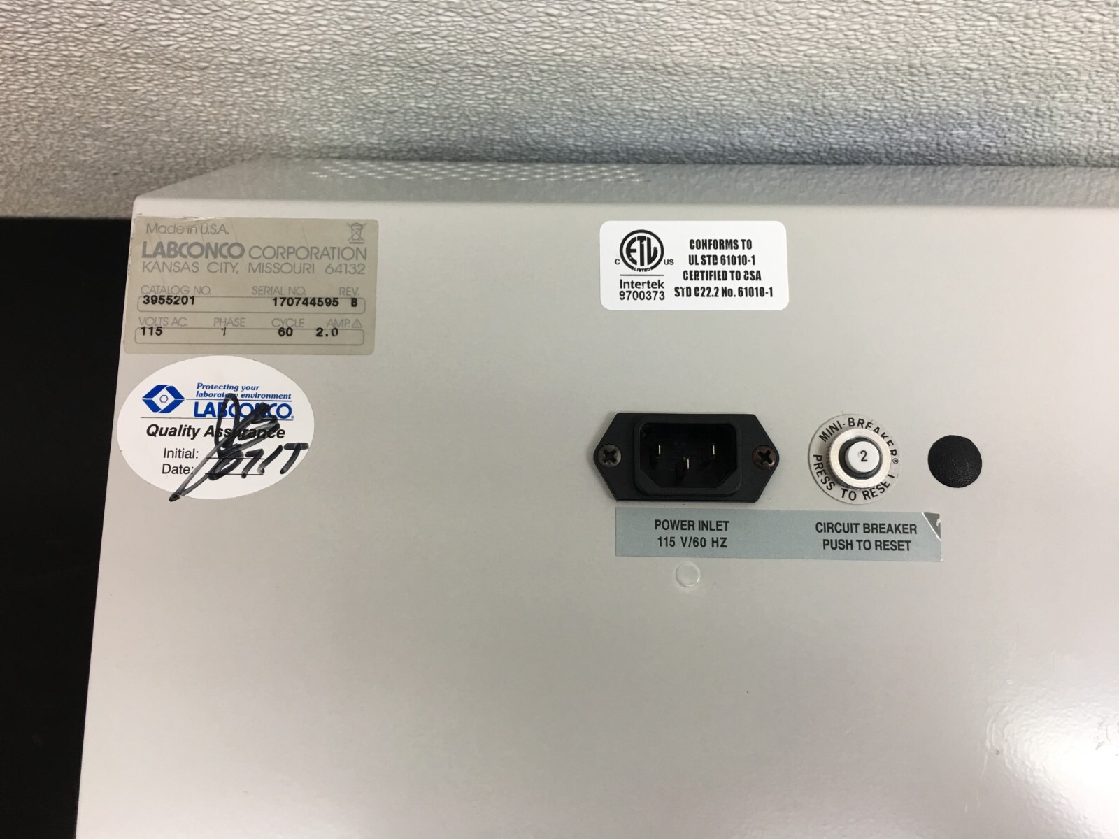 LABCONCO Cat No 3955201 Fume Adsorber Single-Filter Absorber 30" with WARRANTY