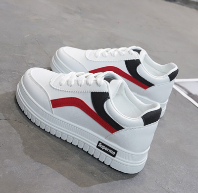 SUPREME WHITE RED BLACK PU LACE-UP TRAINERS SNEAKERS CASUAL SHOES BNIB UK 6 / 40 | eBay UK