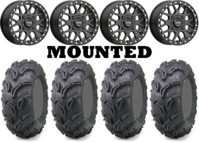 Kit 4 Maxxis Zilla 28x9-14/28x11-14 on KMC KS235 Grenade Beadlock Black 1KXP