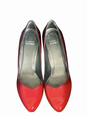 Stuart Weitzman Women's High-Heel Pump Patent Ombré Leather Red Size 9 1/2 M