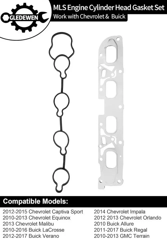 Head Gasket Set, Compatible 2010-2017 Chevy Equinox Captiva Impala Malibu, GMC T - Image 4 of 4