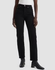 Levi's High-Rise Wedgie Straight Jeans 27x28 Soft Black Stretch  NWT  8