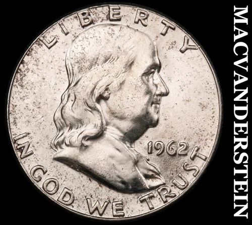 1962 Silver Franklin Half Dollar - Choice Gem Brilliant Unc+++  Lustrous  #G6354