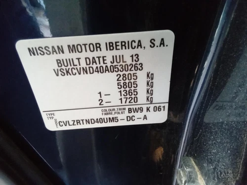 NISSAN NAVARA ENGINE D40, DIESEL, 2.5, YD25 (140KW), TURBO, VIN VSK, 01/10-08/1 - Picture 9 of 12