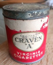Vintage Old Style Craven A Cigarette Tin Carperas Ltd London