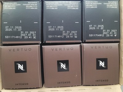 Nespresso Vertuo Intenso Coffee Capsules Dark Roast 60 Pods 7.77 OZ 01/31/2027