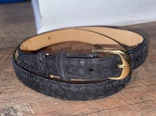 Genuine Louisiana Select Alligator, Grey, Crescent Belt, Size 38
