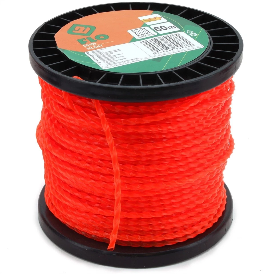 TOYA Mähfaden Silent Ø 3mm x 60m Ersatzfaden Ersatzfaden Fadenspule für Rasen Trimmer