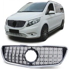 Sport Kühlergrill Frontgrill Schwarz Chrom für Mercedes Vito W447 2014-2019