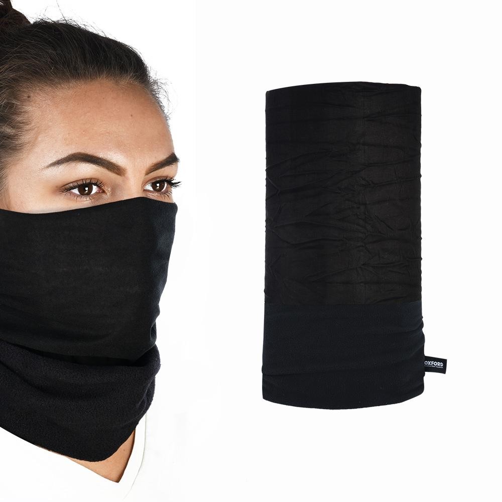 Oxford Snug Motorcycle Motorbike Thermal Windproof Neck Tube Black