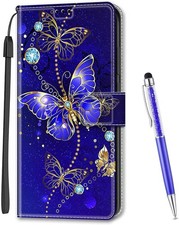 MadBee Butterfly Flip Wallet Case for Samsung Galaxy A6 2018, PU Leather with Ca