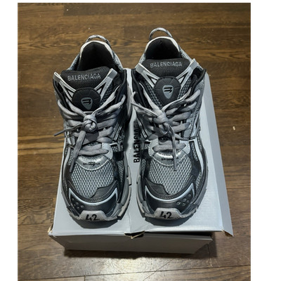 Balenciaga Track Gray Black Mesh Men's Low Top Sneakers Lace Up Athletic Shoes
