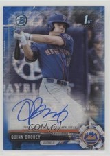 2017 Bowman Draft Chrome Pick Blue Wave Refractor 137/150 Quinn Brodey Auto 0f8