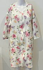 Miss Elaine Quilt Knit Front Tassel Zip Robe Women's House Coat Pockets Size M