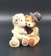 Teddy Bear Wedding Couple Figurine - Bride  Groom Bears - Loose