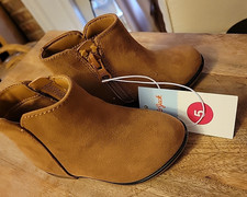 Cat Jack Boots Toddler Girls Sz 5 Penelope Brown Booties Zipper NWT