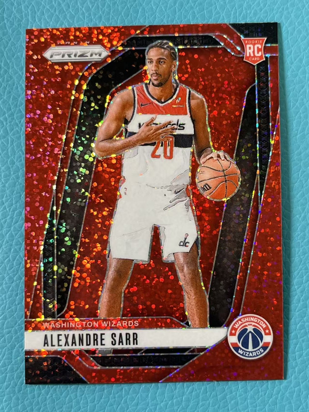 Alexandre Sarr 2024-25 Panini Prizm SSP Red Sparkle RC Wizards #264