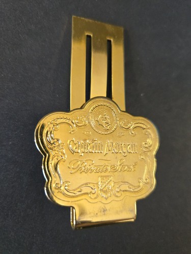Rare Captain Morgan Private Stock Rum Gold Tone Metal Money Clip HTF Promo VGUC