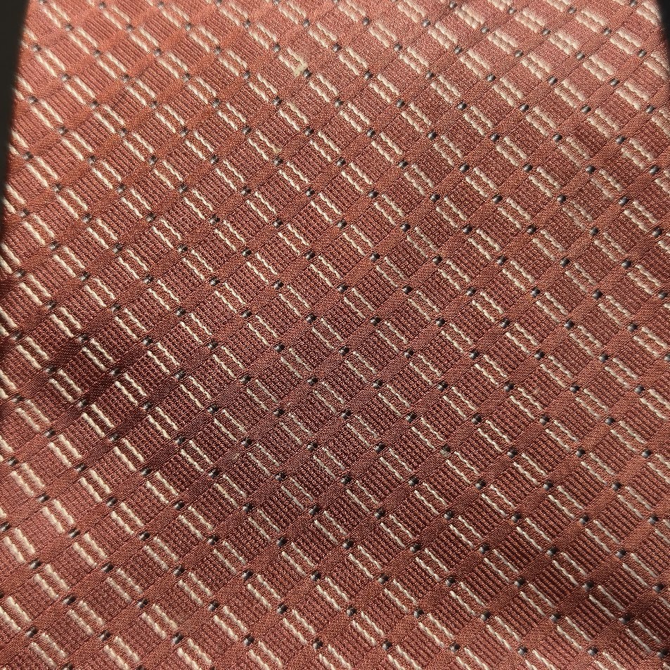 Calvin Klein Salmon-Pink Geometric Patterned Tie image 3