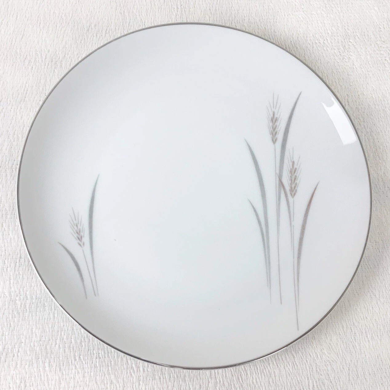 Vintage Fine China Of Japan Platinum Wheat Salad Plate 7.5” Silver Trim