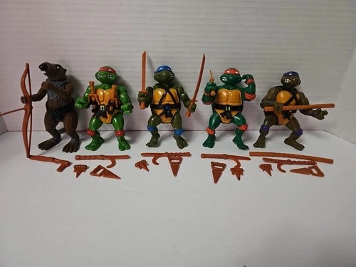 Vtg 1988 TMNT Near COMPLETE Set LEO, MIKE, DON, RAPH & Splinter Set Of 5 Turtles