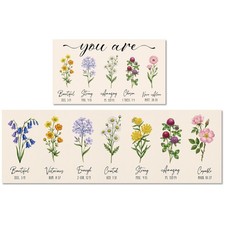 Bible Floral Kitchen Rugs Set of 2, Non Slip Kitchen Mats Bible Verse Christi...
