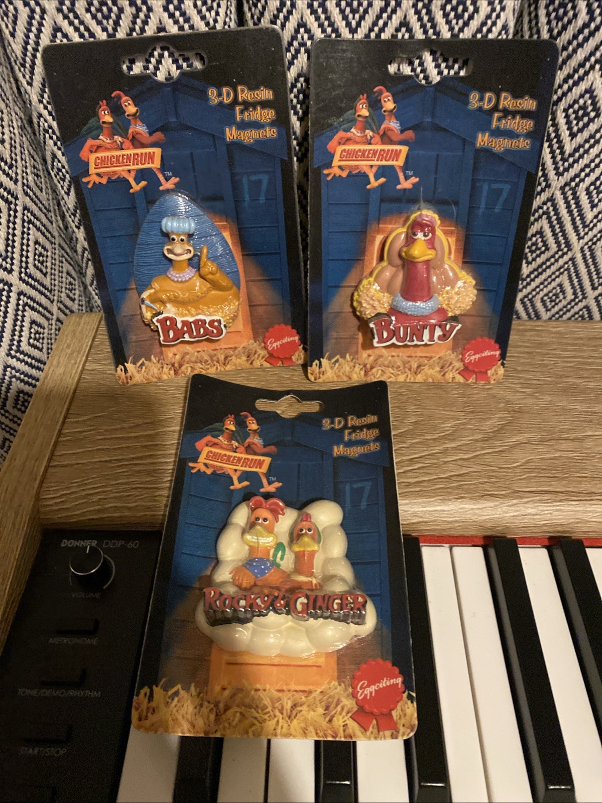 3 Vintage Chicken Run Fridge Magnets