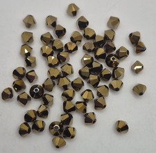 Swarovski Crystal Dorado 2X Bicone Beads; 4mm 24pc or 6mm 12pc ; Gold