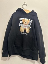 Felpa con cappuccio ragazzo Zara orsacchiotto 6-7 nera