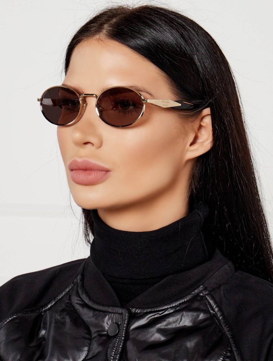 PRADA オルゴール PRADA PR 65ZS ZVN20I Pale Gold Light Purple Brown Lenses