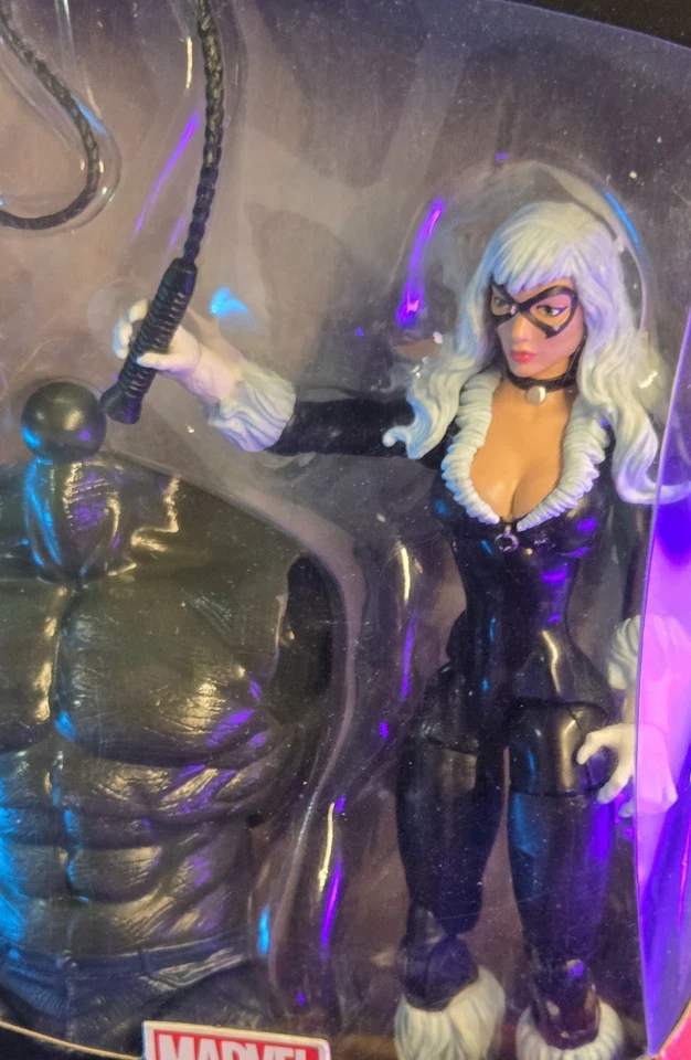 Figura de acción Marvel Legends Spider-Man Black Cat 6" Duende Verde BAF Skyline Foto 2 de 3