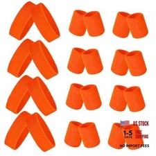 24 Pcs 80s Neon Sweatbands Set Headband and Wristband - Colorful Orange