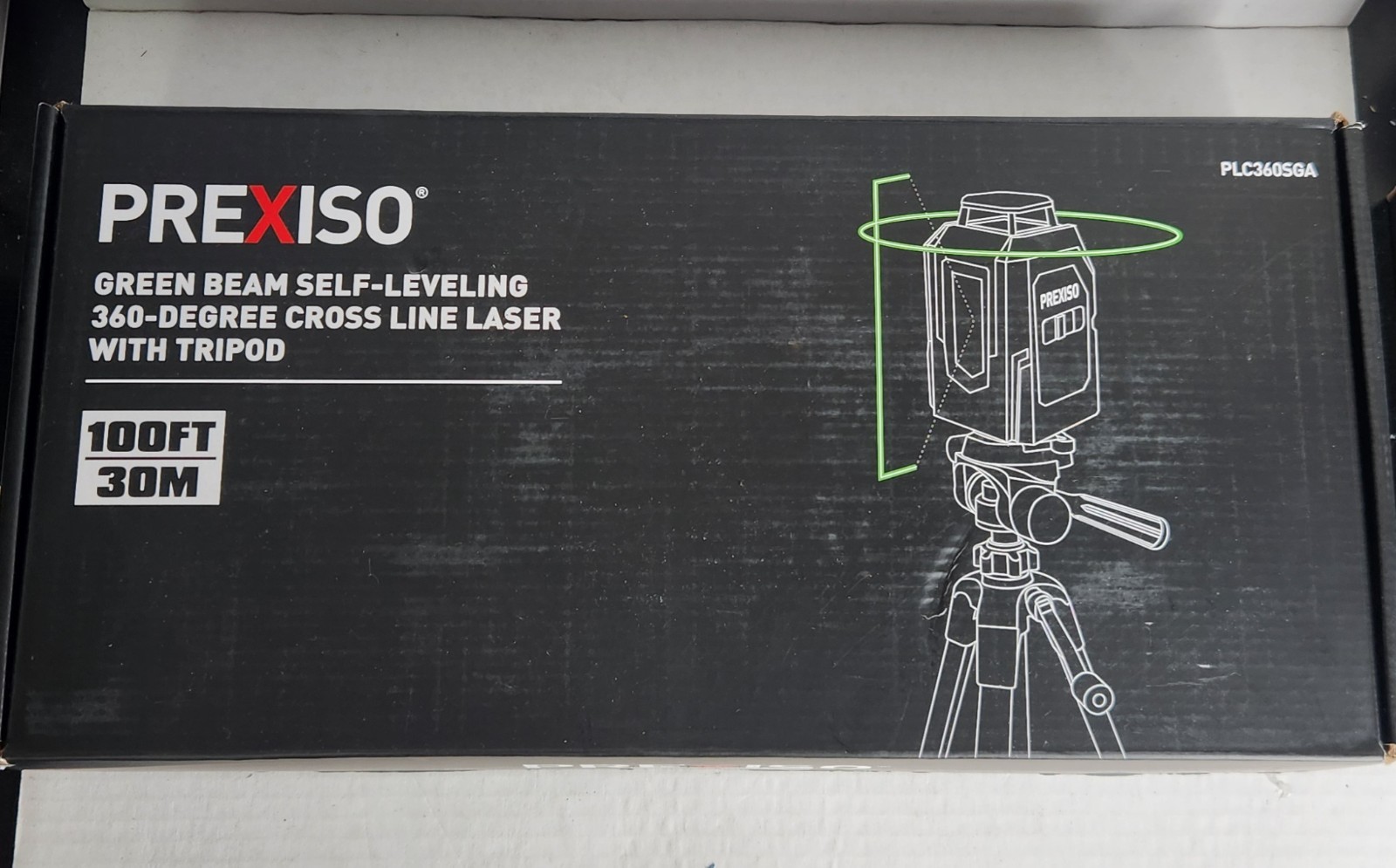 PREXISO 360° Laser Level with Tripod, 100Ft Self Leveling Cross Line Laser