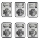 2021 Morgan & Peace 6-Coin Set NGC MS-70 FDOI Mercanti Signed