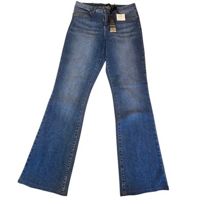 Tru Luxe Jeans Munich Bootcut Jeans 30x10 Medium Wash Embellished Cross New Wtag
